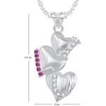 Buy Srikara Rhodium Plated Three Heart I LOVE U Valentine Fashion Jewelry Pendant - SKP1825R - Purplle