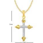 Buy Srikara Alloy Gold Plated CZ/AD Divine Cross Fashion Jewelry Pendant with Chain - SKP1421G - Purplle