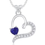 Buy Srikara Alloy Rhodium Plated CZ/AD Affection Heart Valentine Fashion Jewelry Pendant - SKP1719R - Purplle