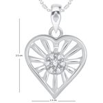 Buy Srikara Alloy Rhodium Plated CZ/AD Excellent Heart Fashion Jewelry Pendant Chain - SKP1833R - Purplle