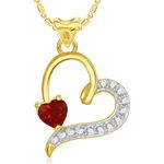 Buy Srikara Alloy Plated CZ/AD Affection Heart Valentine Fashion Jewelry Pendant - SKP1689G - Purplle