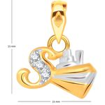 Buy Srikara Alloy Gold Plated CZ/AD Initial Letter S Fashion Jewellery Pendant Chain - SKP1543G - Purplle