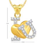 Buy Srikara Alloy Gold Plated CZ/AD I Love U Heart Valentine Fashion Jewelry Pendant - SKP1820G - Purplle