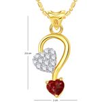 Buy Srikara Alloy Gold Plated CZ/AD Double Heart Valentine Fashion Jewelry Pendant - SKP1780G - Purplle