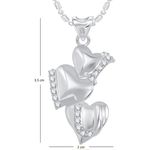 Buy Srikara AD/CZ Three Heart I LOVE U Valentine Fashion Jewelry Pendant with Chain - SKP1823R - Purplle