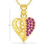 Buy Srikara Alloy Gold Plated CZ/AD Superb Heart Valentine Fashion Jewelry Pendant - SKP1907G - Purplle