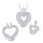 Buy Srikara Alloy Rhodium Splendid Heart Valentine Detachable Pendant Set with Chain - SKDP1005R - Purplle