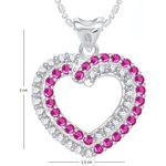 Buy Srikara Alloy Rhodium Plated CZ/AD Best Gift Heart Valentine Fashion Jewelry Pendant - SKP1776R - Purplle