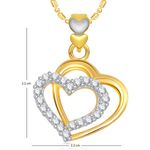 Buy Srikara Alloy Gold Plated CZ/AD Double Heart Valentine Fashion Jewelry Pendant - SKP1853G - Purplle