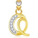 Buy Srikara Alphabet Collection Initial Letter 'Q' CZ Fashion Jewelry Pendant Chain - SKP1752G - Purplle