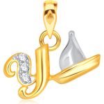 Buy Srikara Alloy Gold Plated CZ/AD Initial Letter Y Fashion Jewellery Pendant Chain - SKP1547G - Purplle