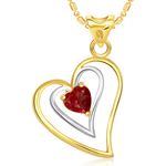 Buy Srikara Alloy Plated CZ/AD Red Stone in Heart Valentine Fashion Jewelry Pendant - SKP1683G - Purplle