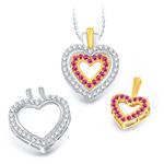 Buy Srikara Alloy Splendid Heart Detachable Fashion Jewellery Pendant Set with Chain - SKDP1003G - Purplle