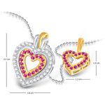 Buy Srikara Alloy Splendid Heart Detachable Fashion Jewellery Pendant Set with Chain - SKDP1003G - Purplle