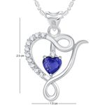 Buy Srikara Alloy Well Crafted Blue Stone Heart Fashion Jewellery Pendant with Chain - SKP1715R - Purplle