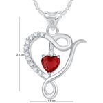 Buy Srikara Alloy Well Crafted Red Stone Heart Fashion Jewelry Pendant with Chain - SKP1716R - Purplle