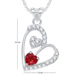 Buy Srikara Alloy Rhodium Plated CZ/AD Dual Tiny Hearts Valentine Fashion Jewelry Pendant - SKP1726R - Purplle