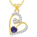 Buy Srikara Alloy Plated CZ/AD Dual Tiny Hearts Valentine Fashion Jewelry Pendant - SKP1694G - Purplle