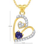 Buy Srikara Alloy Plated CZ/AD Dual Tiny Hearts Valentine Fashion Jewelry Pendant - SKP1694G - Purplle