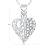 Buy Srikara Alloy Rhodium Plated CZ Superb Heart Valentine Fashion Jewellery Pendant - SKP1872R - Purplle