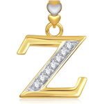 Buy Srikara Alphabet Collection Initial Letter 'Z' CZ Fashion Jewelry Pendant Chain - SKP1761G - Purplle