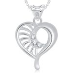 Buy Srikara Alloy Rhodium Plated CZ/AD Vintage Heart Fashion Jewellery Pendant Chain - SKP1832R - Purplle