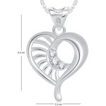 Buy Srikara Alloy Rhodium Plated CZ/AD Vintage Heart Fashion Jewellery Pendant Chain - SKP1832R - Purplle