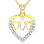 Buy Srikara Alloy Gold Plated CZ / AD Three Heart Fashion Jewelry Pendant with Chain - SKP1982G - Purplle
