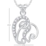 Buy Srikara Alloy Rhodium Plated CZ/AD Classy Love Heart Valentine Fashion Jewelry Pendant - SKP1774R - Purplle