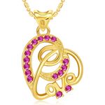 Buy Srikara Alloy Gold Plated CZ / AD Love Heart Valentine Fashion Jewellery Pendant - SKP1814G - Purplle