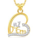 Buy Srikara Alloy Gold Plated CZ / AD Mom Heart Fashion Jewellery Pendant with Chain - SKP1621G - Purplle