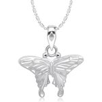 Buy Srikara Alloy Rhodium Plated CZ/AD Admirable Butterfly Fashion Jewelry Pendant - SKP1373R - Purplle