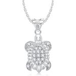 Buy Srikara Alloy Rhodium Plated CZ/AD Divine Tortle Fashion Jewellery Pendant Chain - SKP1378R - Purplle