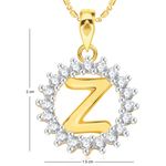 Buy Srikara Alloy Gold Plated CZ/AD Initial Letter Z Fashion Jewellery Pendant Chain - SKP1972G - Purplle