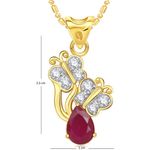 Buy Srikara Alloy Gold Plated CZ / AD Dual Butterfly Fashion Jewellery Pendant Chain - SKP1735G - Purplle