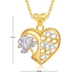 Buy Srikara Alloy Gold Plated CZ/AD Rose in Heart Fashion Jewelry Pendant with Chain - SKP1458G - Purplle