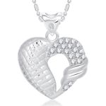 Buy Srikara Alloy Rhodium Plated CZ Vintage Heart Valentine Fashion Jewelry Pendant - SKP1652R - Purplle