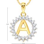Buy Srikara Alloy Gold Plated CZ/AD Initial Letter A Fashion Jewellery Pendant Chain - SKP1947G - Purplle
