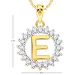 Buy Srikara Alloy Gold Plated CZ/AD Initial Letter E Fashion Jewellery Pendant Chain - SKP1951G - Purplle