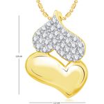 Buy Srikara Alloy Gold Plated CZ/AD Double Heart Valentine Fashion Jewelry Pendant - SKP1925G - Purplle
