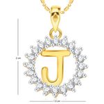 Buy Srikara Alloy Gold Plated CZ/AD Initial Letter J Fashion Jewellery Pendant Chain - SKP1956G - Purplle