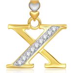 Buy Srikara Alphabet Collection Initial Letter 'X' CZ Fashion Jewelry Pendant Chain - SKP1759G - Purplle