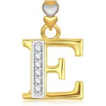 Buy Srikara Alphabet Collection Initial Letter 'E' CZ Fashion Jewelry Pendant Chain - SKP1740G - Purplle