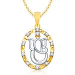 Buy Srikara Alloy Gold Plated CZ / AD Fashion Jewellery Pendant with Chain - SKP1133G - Purplle