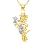 Buy Srikara Alloy Gold Plated CZ / AD Tom & Jerry Fashion Jewelry Pendant with Chain - SKP1266G - Purplle
