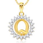 Buy Srikara Alloy Gold Plated CZ/AD Initial Letter Q Fashion Jewellery Pendant Chain - SKP1963G - Purplle