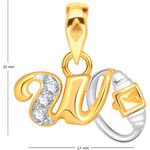Buy Srikara Alloy Gold Plated CZ/AD Initial Letter W Fashion Jewellery Pendant Chain - SKP1546G - Purplle