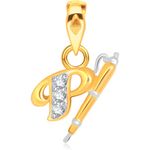 Buy Srikara Alloy Gold Plated CZ/AD Initial Letter P Fashion Jewellery Pendant Chain - SKP1540G - Purplle