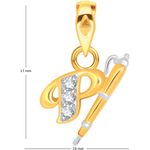 Buy Srikara Alloy Gold Plated CZ/AD Initial Letter P Fashion Jewellery Pendant Chain - SKP1540G - Purplle