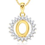 Buy Srikara Alloy Gold Plated CZ/AD Initial Letter O Fashion Jewellery Pendant Chain - SKP1961G - Purplle